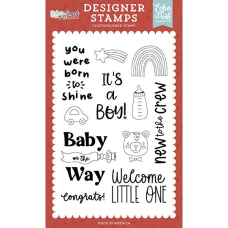 Echo Park Baby On Board - Boy You Were Born To Shine Szilikonbélyegző Clear Stamps (1 db)