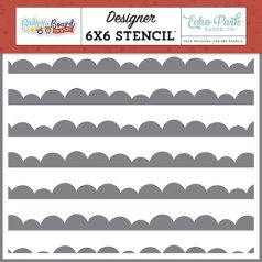   Echo Park Baby On Board - Boy Cloudy Scallops Stencil 6" (15 cm) Designer Stencil (1 db)