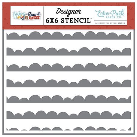 Echo Park Baby On Board - Boy Cloudy Scallops Stencil 6" (15 cm) Designer Stencil (1 db)
