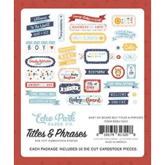  Echo Park Baby On Board - Boy Kivágatok Titles & Phrases (1 csomag)