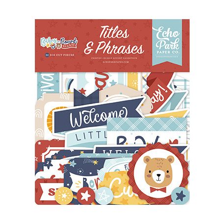 Echo Park Baby On Board - Boy Kivágatok Titles & Phrases (1 csomag)