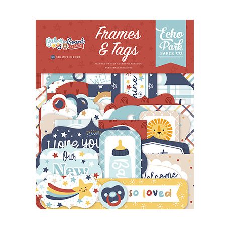 Echo Park Baby On Board - Boy Kivágatok Frames & Tags (1 csomag)
