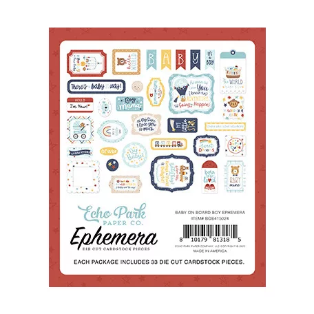 Echo Park Baby On Board - Boy Kivágatok Ephemera (1 csomag)