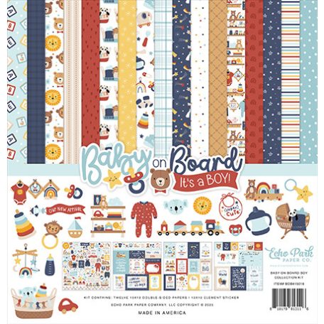 Echo Park Baby On Board - Boy Scrapbook papírkészlet 12" (30 cm) Collection Kit (1 csomag)
