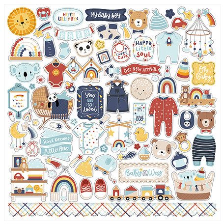 Echo Park Baby On Board - Boy Matrica 12" (30 cm) Cardstock Stickers (1 ív)