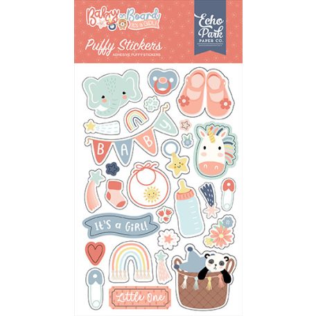 Echo Park Baby On Board - Girl Pufi matrica Puffy Stickers (1 ív)