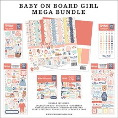   Echo Park Baby On Board - Girl Scrapbook alkotócsomag 12" (30 cm) Mega Bundle (1 csomag)
