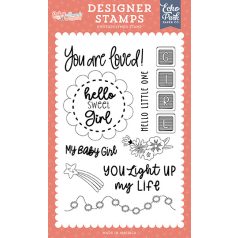   Echo Park Baby On Board - Girl Hello Little Love Szilikonbélyegző Clear Stamps (1 db)