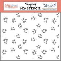   Echo Park Baby On Board - Girl My Little One Bunches Stencil 6" (15 cm) Designer Stencil (1 db)