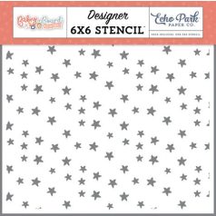   Echo Park Baby On Board - Girl Shine Bright Stencil 6" (15 cm) Designer Stencil (1 db)