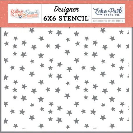 Echo Park Baby On Board - Girl Shine Bright Stencil 6" (15 cm) Designer Stencil (1 db)
