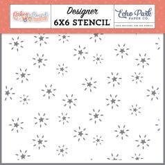   Echo Park Baby On Board - Girl Star Bursting With Joy Stencil 6" (15 cm) Designer Stencil (1 db)