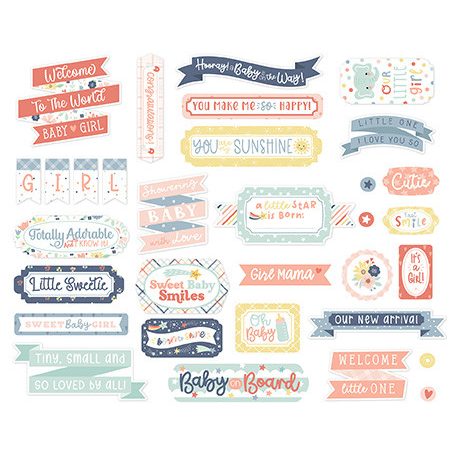 Echo Park Baby On Board - Girl Kivágatok Titles & Phrases (1 csomag)