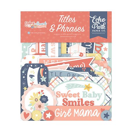 Echo Park Baby On Board - Girl Kivágatok Titles & Phrases (1 csomag)
