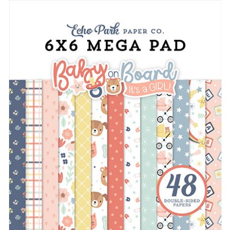 Echo Park Baby On Board - Girl Scrapbook papírkészlet 6" (15 cm) Paper Pack (48 lap)