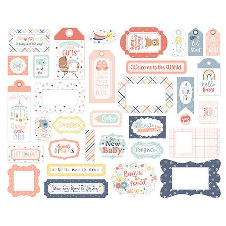 Echo Park Baby On Board - Girl Kivágatok Frames & Tags (1 csomag)