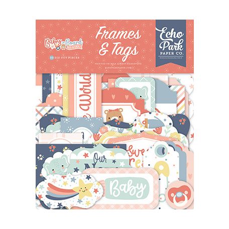 Echo Park Baby On Board - Girl Kivágatok Frames & Tags (1 csomag)