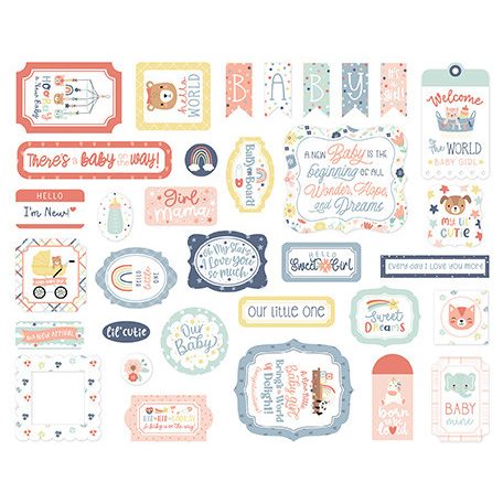 Echo Park Baby On Board - Girl Kivágatok Ephemera (1 csomag)