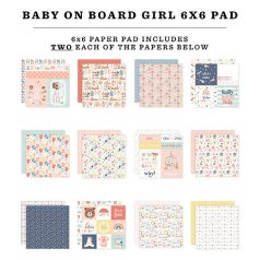   Echo Park Baby On Board - Girl Scrapbook papírkészlet 6" (15 cm) Paper Pack (24 lap)