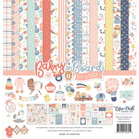 Echo Park Baby On Board - Girl Scrapbook papírkészlet 12" (30 cm) Collection Kit (1 csomag)