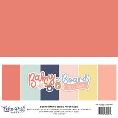   Echo Park Baby On Board - Girl Papírkészlet 12" (30 cm) Coordinating Solids Paper Pack (6 lap)