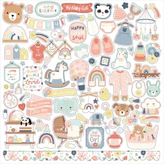   Echo Park Baby On Board - Girl Matrica 12" (30 cm) Cardstock Stickers (1 ív)