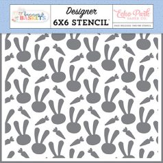   Echo Park Bunnies And Baskets Bunny And Carrots Stencil 6" (15 cm) Designer Stencil (1 db)