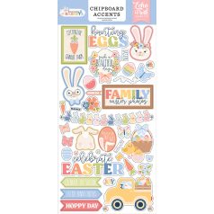   Echo Park Bunnies And Baskets Chipboard 6"X12" Chipboard Accents (1 ív)