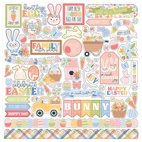 Echo Park Bunnies And Baskets Matrica 12" (30 cm) Cardstock Stickers (1 ív)