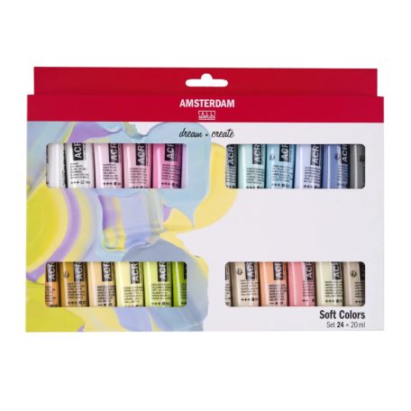 Talens Amsterdam akrilfesték készlet 20 ml - Soft Colors Acrylics (24 db)