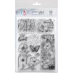  Ciao Bella Majestic Dream Szilikonbélyegző 6"x8" Flourishing Scarlet Clear Stamp Set (1 csomag)