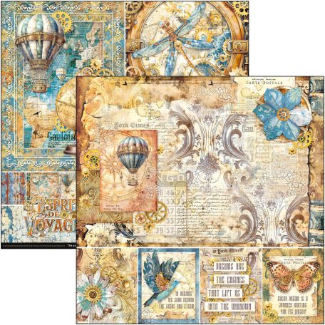 Ciao Bella Esprit de Voyage Scrapbook papírkészlet 8" (20 cm) Paper Pad (12 ív)