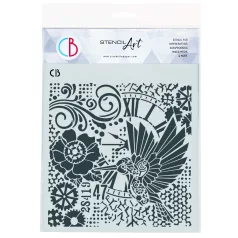   Ciao Bella Esprit de Voyage Stencil 8"x8" (13x20cm) Clockwork Whimsy  Texture Stencil (1 db)