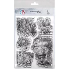   Ciao Bella Esprit de Voyage Szilikonbélyegző 8"x8" Gears of Imagination Clear Stamp Set (1 csomag)