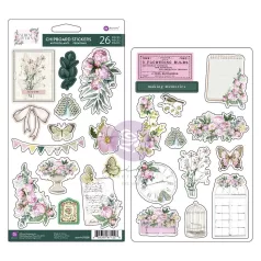   Prima Marketing Serene Petals Chipboard matrica Blooming Beauty Chipboard Stickers  (1 db)