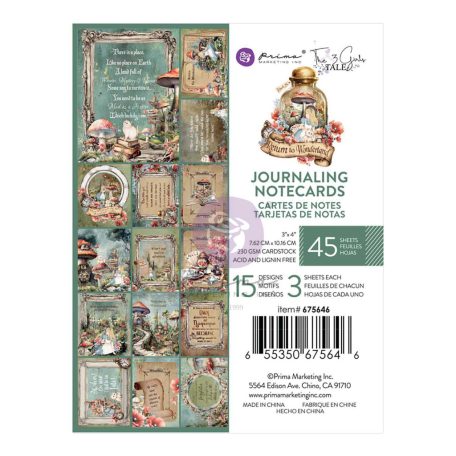 Prima Marketing Return To Wonderland Komment kártya 3"x4" Journaling Cards (45 lap)