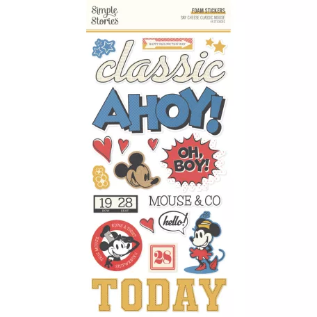 Simple Stories Say Cheese Classic Mouse Matrica Foam Stickers 2 ív