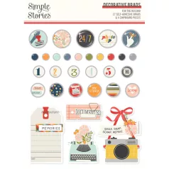   Simple Stories For The Record Díszítőelem Decorative Brads 1 csomag