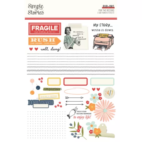 Simple Stories For The Record Matrica Rub-Ons 2 ív