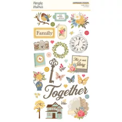   Simple Stories Front Porch Chipboard matrica Chipboard Stickers  1 ív
