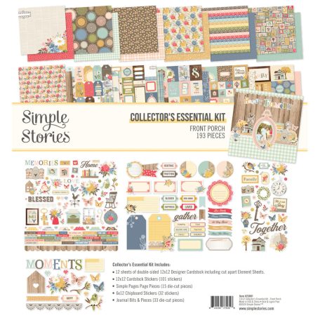 Simple Stories Front Porch Scrapbook papírkészlet Collector's Essential Kit 12" (30 cm) 1 csomag