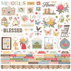   Simple Stories Front Porch Matrica Cardstock Stickers 12" (30 cm) 1 ív