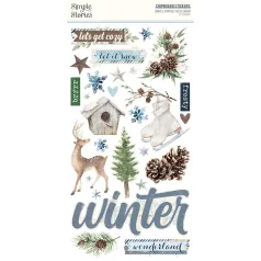   Simple Stories Simple Vintage Fresh Snow Chipboard matrica Chipboard Stickers  1 ív