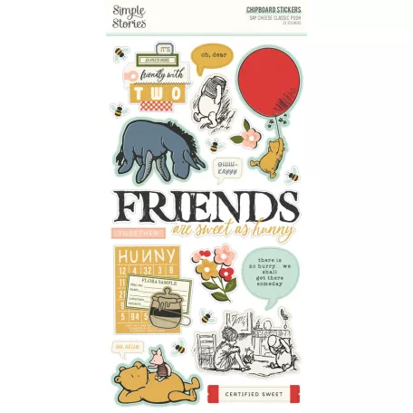 Simple Stories Say Cheese Classic Pooh Chipboard matrica Chipboard Stickers  1 ív