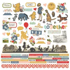   Simple Stories Say Cheese Classic Pooh Matrica Cardstock Stickers 12" (30 cm) 1 ív