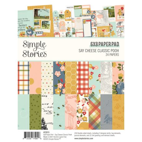 Simple Stories Say Cheese Classic Pooh Papírkészlet Paper Pad 6"x8" 24 lap