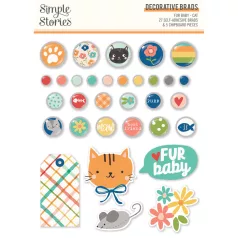   Simple Stories Fur Baby Cat Díszítőelem Decorative Brads 1 csomag