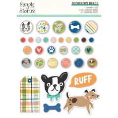   Simple Stories Fur Baby Dog Díszítőelem Decorative Brads 1 csomag