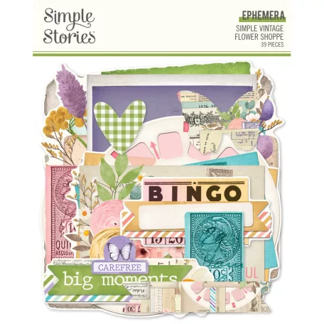 Simple Stories Simple Vintage Flower Shoppe Kivágatok Ephemera 1 csomag