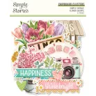 Simple Stories Simple Vintage Flower Shoppe Chipboard matrica Chipboard Clusters  1 ív